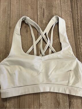 lululemon athletica tan Strappy Sports Bra with Crisscross Back